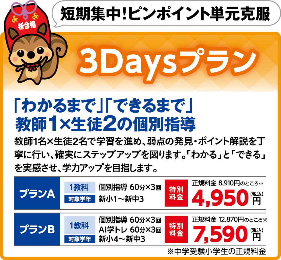 3Daysプラン