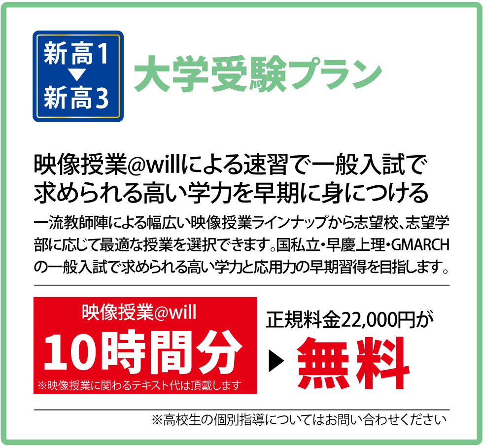 大学受験プラン